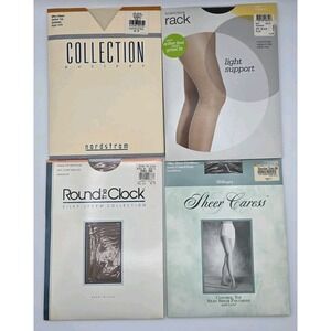 4 Lot Vtg Nordstrom Hosiery Pantyhose Control Top Size‎ C & Plus - SEE PICS